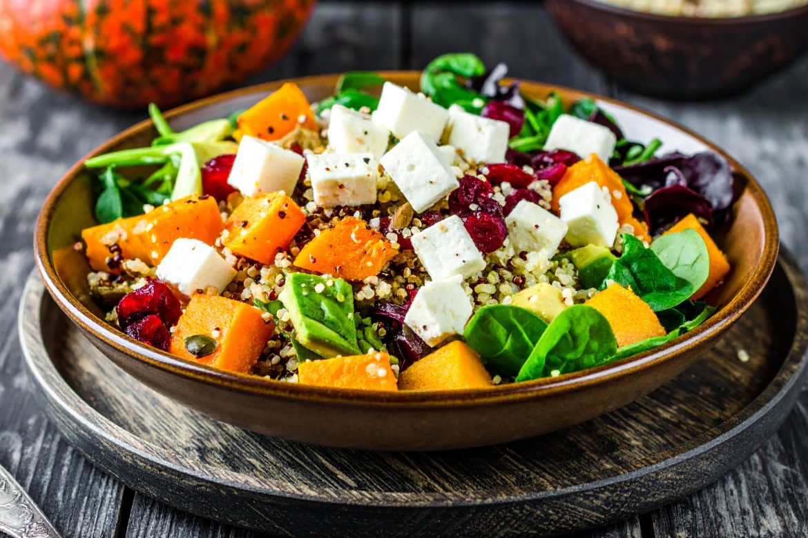 Kürbis-Quinoa-Bowl
