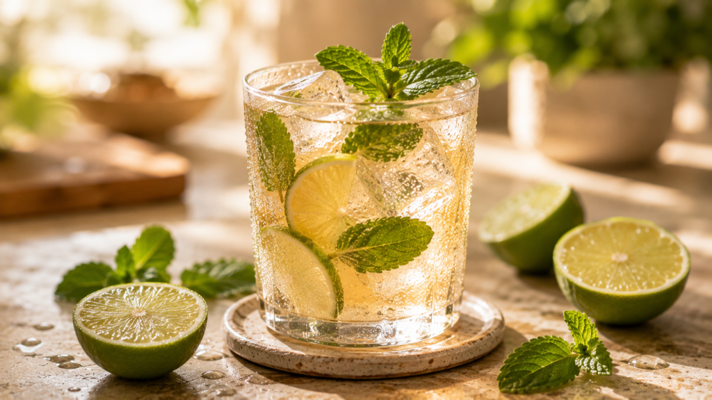 Peach summerdrink – fertig angerichtet