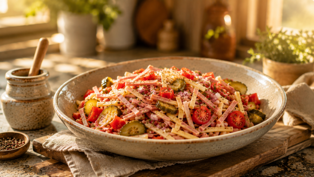 Wurstsalat – fertig angerichtet