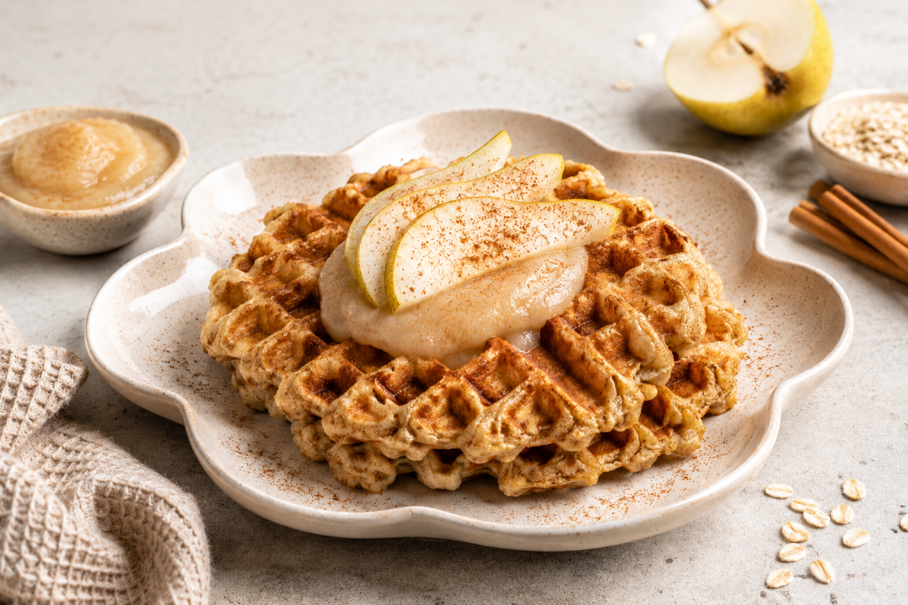 Birnen zimt waffeln