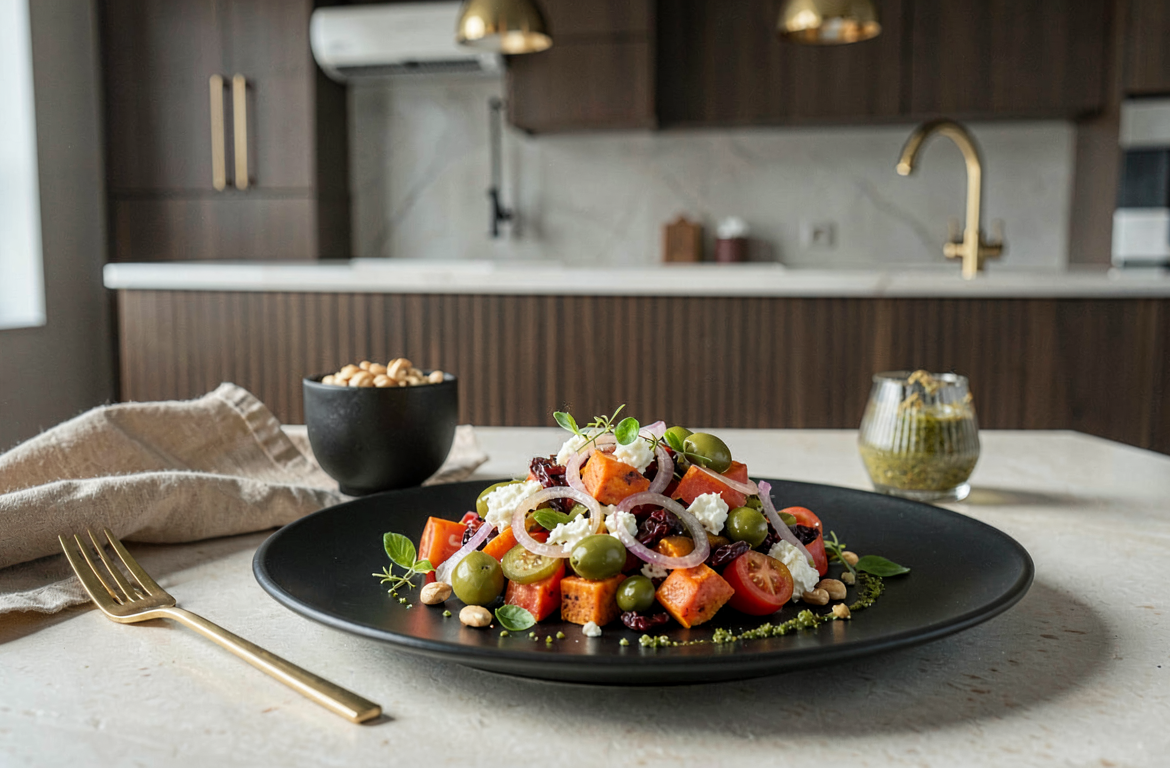 Mediterraner Süßkartoffelsalat